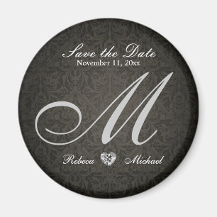 Imán Reserva elegante del monograma del diamante del