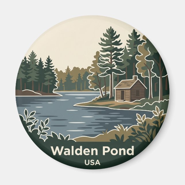 Imán Reserva Estatal del Estanque Walden EE. UU. (Frente)