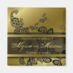 Imán Reserva floral elegante elegante del pavo real del