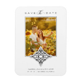 Imán Reserva La Fecha Covid19 Lace de Moda negra románt