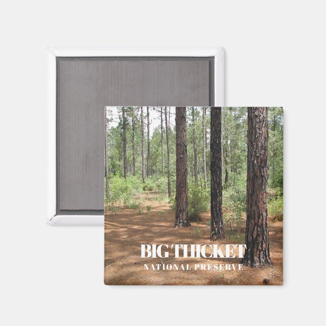 Imán Reserva Nacional Big Thicket, Bosque Pino, Texas (Anverso/Reverso)