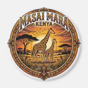 Imán Reserva Nacional Maasai Mara Jirafas al Atardecer