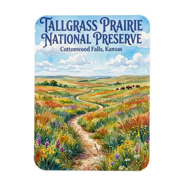 Imán Reserva Nacional Tallgrass Prairie EE. UU. (Vertical)