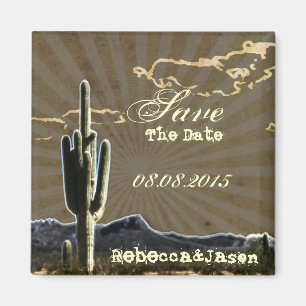 Imán Reserva rústica del boda del cactus del país la