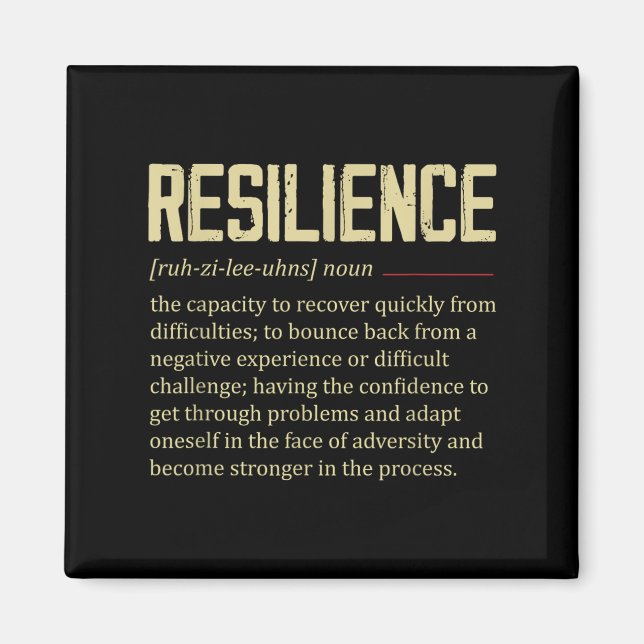 Imán Resilience Definition Dictionary Vintage Motivatio (Frente)