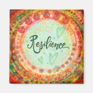 Imán Resiliencia Bonito Naranja Floral Inspiradora Dive