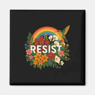 Imán Resist Floral Anti Trump Política Protest Pride M