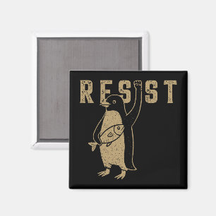 Imán Resista del activismo pingüino diseño gráfico vint