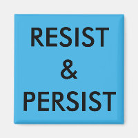 Resista y Persista negrita texto negro sobre azul