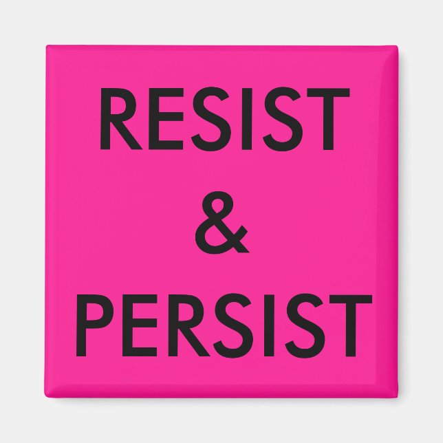 Imán Resista y persistente, negrita texto negro sobre r (Frente)