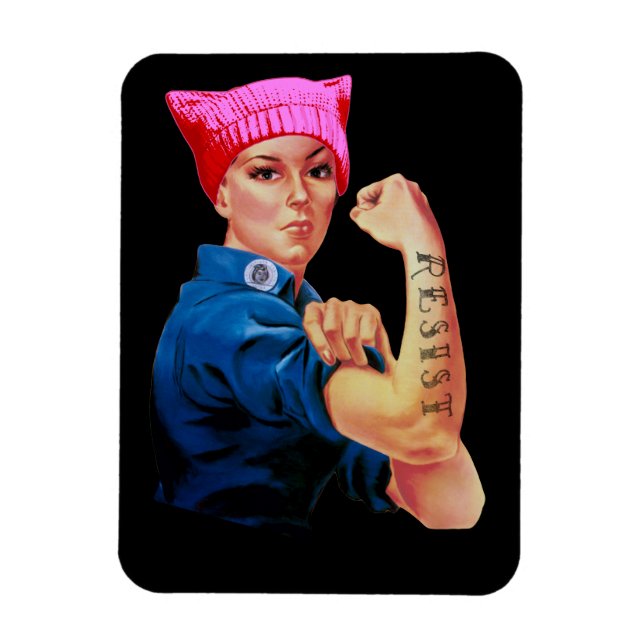 Imán Resistir a Trump con Rosie the Riveter (Vertical)