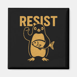 Imán Resistir al pingüino rebelde protesta contra la re