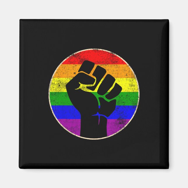Imán Resistir el poder de fuerza de lgbt arcoiris lesbi (Frente)