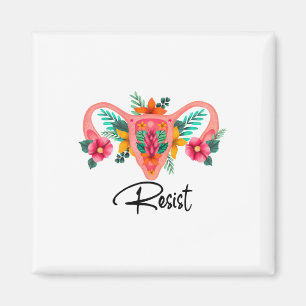 Imán Resistir la elección de Uterus Floral Pro Derechos