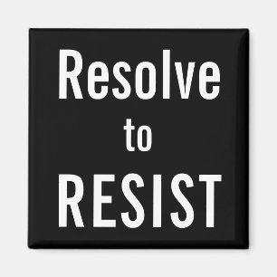 Imán Resolver para RESISTIR, texto blanco negrita en im