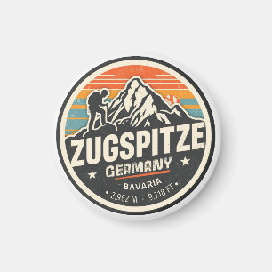 Imán Resort de esquí Retro Zugspitze en la cima de Alem