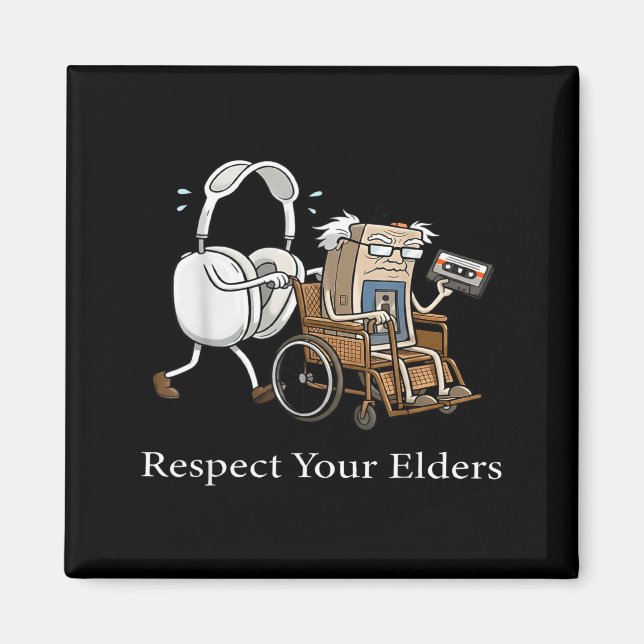 Imán Respect Your Elders Retro Gaming Funny Gamer Contr (Frente)