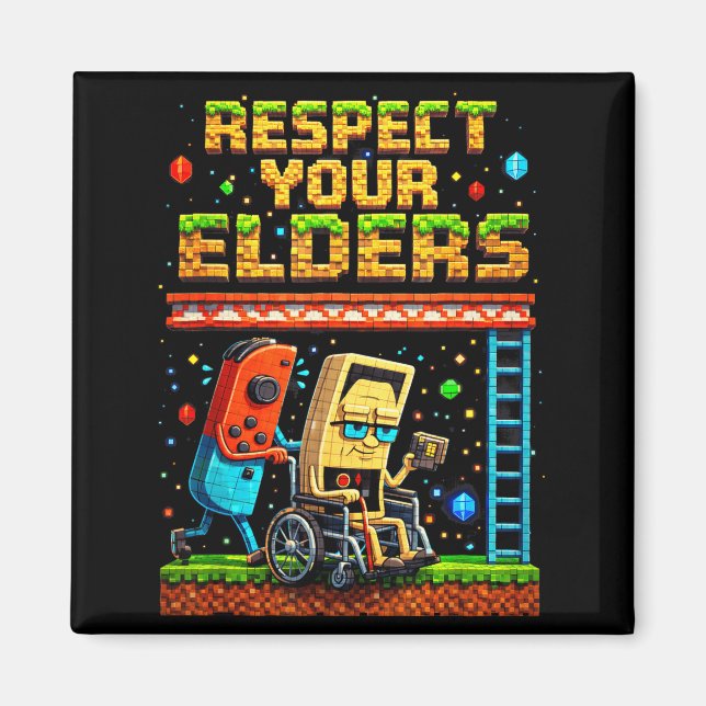 Imán Respect Your Elders Retro Gaming Xel Gamer Control (Frente)