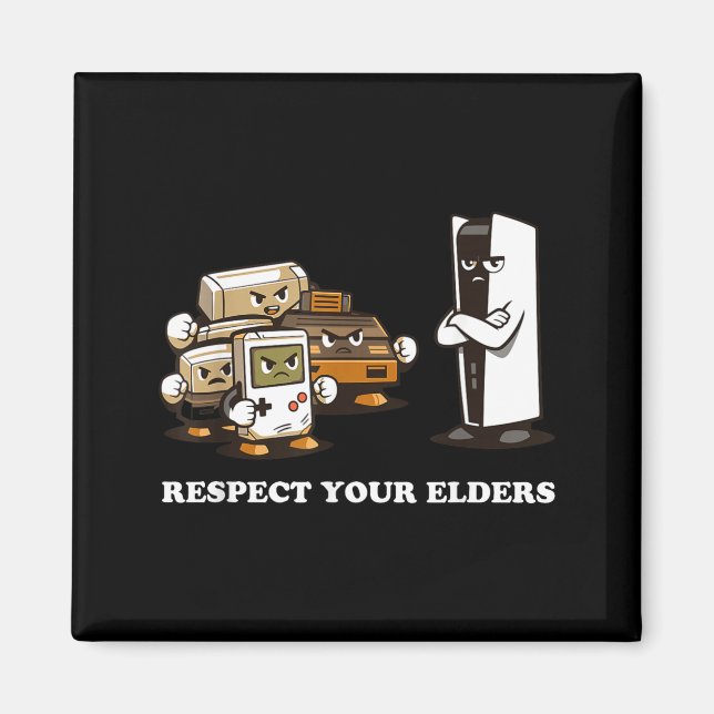 Imán Respect Your Elders T Retro 90s Gaming  (Frente)