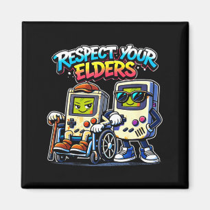 Imán Respeta a los mayores retro gaming divertido contr