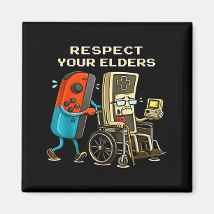 Imán Respeta a tus mayores Juego retro divertido Gamer 