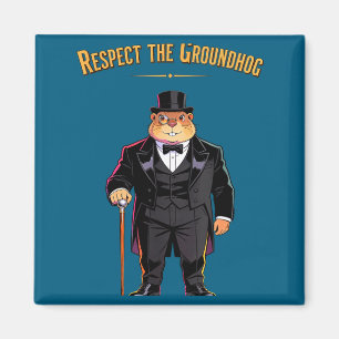 Imán Respetar la marmota divertida Woohuck y marmota D