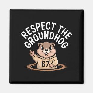 Imán Respetar la marmota divertido 67 meme seis siete G