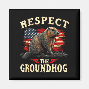 Imán Respetar la marmota Feliz día de la marmota _1