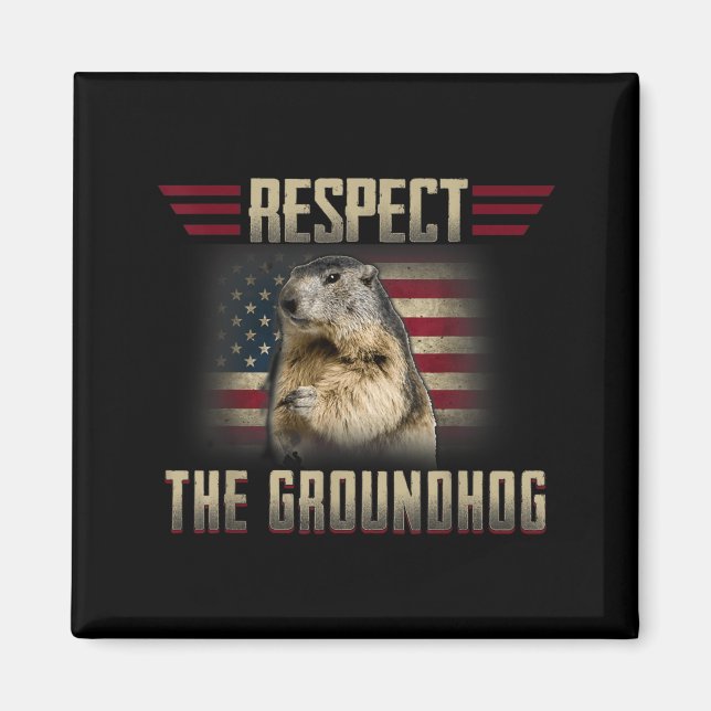 Imán Respetar la marmota Photo Groundhog (Frente)