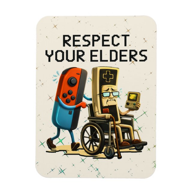 Imán Respeten a sus mayores Control de juegos retro div (Vertical)