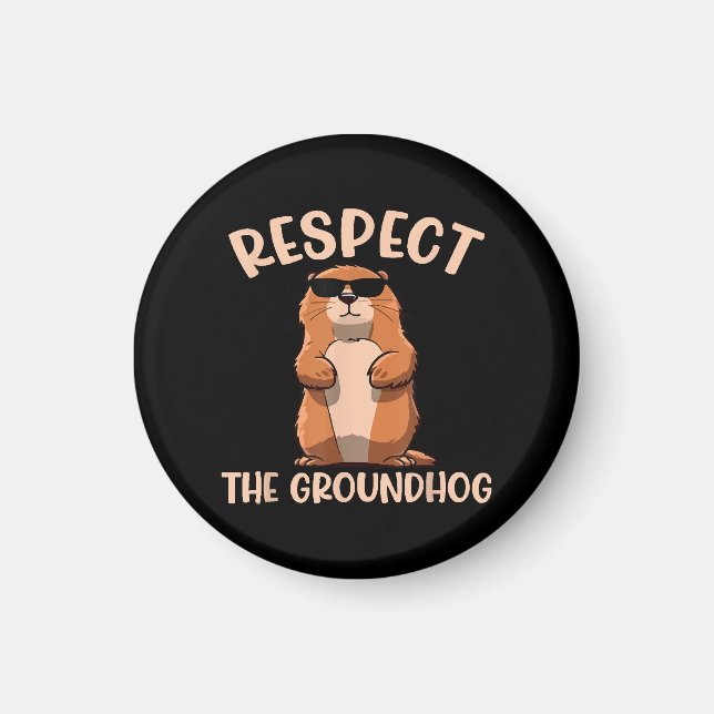 Imán Respeto por el Día de los Groundhog-Woodchuck (Frente)