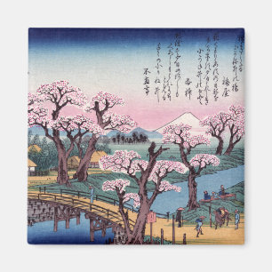 Imán Resplandor de tarde en el puente de Koganei, Ando