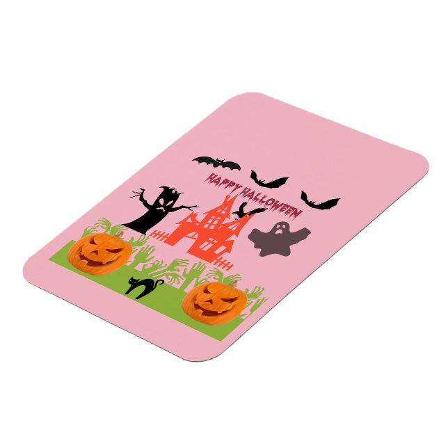 Imán Resplandor Rosa de Halloween Tenebroso (Lado Izquierdo)