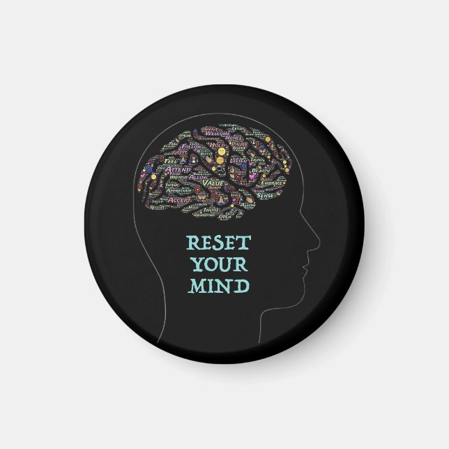 Imán Restablecer tu mente Inspirador diseño de arte de  (Frente)