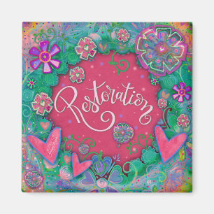 Imán Restauración Diversión Rosa Floral Inespiritualida