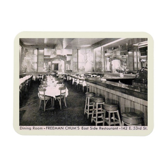 Imán Restaurante chino, postal antigua de Nueva York (Horizontal)