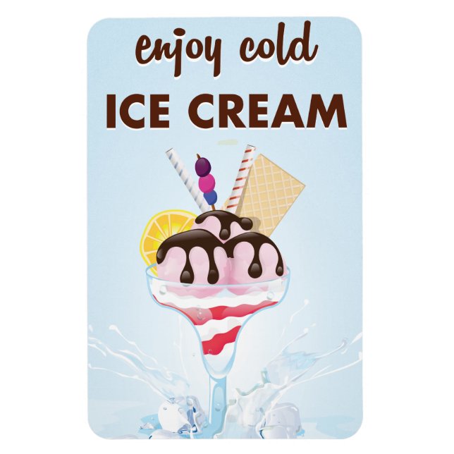 Imán Restaurante de helados Vintage Diner (Vertical)