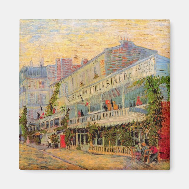 Imán Restaurante Sirene, Asnières de Vincent van Gogh (Frente)