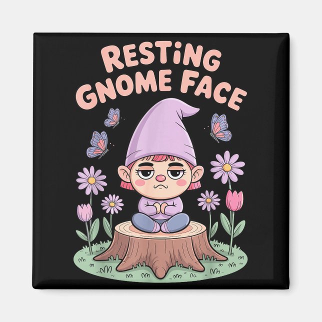 Imán Resting Gnome Face Cute Funny Christmas Kawaii Car (Frente)