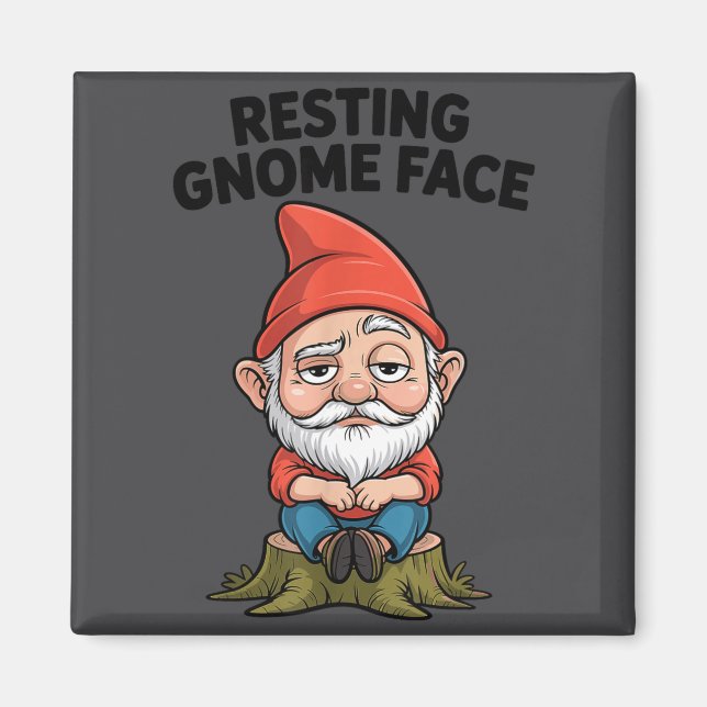 Imán Resting Gnome Face Cute Funny Christmas Kawaii Car (Frente)