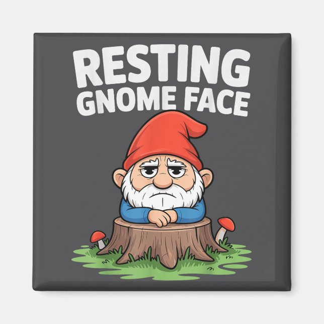 Imán Resting Gnome Face Cute Funny Christmas Kawaii Car (Frente)