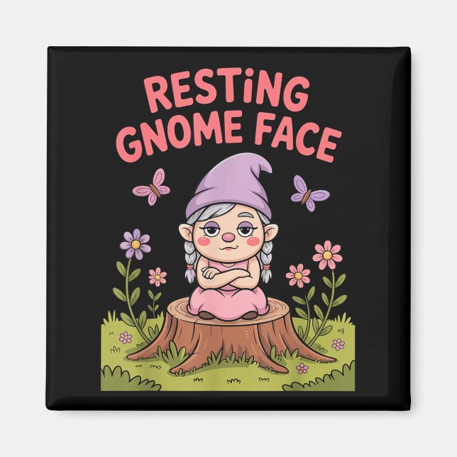 Imán Resting Gnome Face Cute Funny Christmas Kawaii Car (Frente)