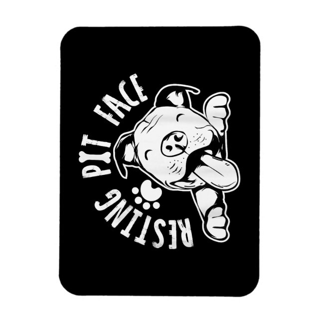 Imán Resting Pit Face Funny Dog Pitbull Meme Clothing (Vertical)