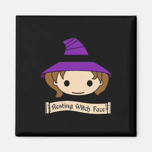 Imán Resting Witch Face Halloween Costume
