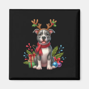 Imán Resto de Pitbull Santa Hat Xmas Navidades alumbrad