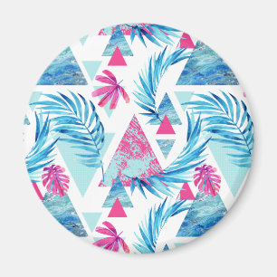 Imán Resumen acuarela Patrón de hoja tropical