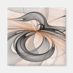 Imán Resumen Antracita Grey Siena Arte Fractal Moderno