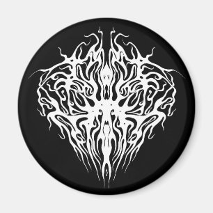 Imán Resumen blanco: diseño tribal cardíaco roto