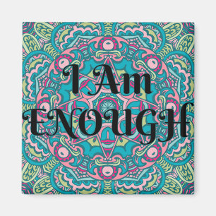 Imán Resumen Boho Mandala Soy Suficiente Afirmación