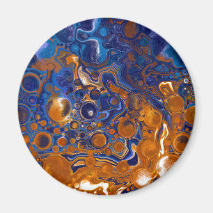 Imán Resumen de arte moderno en azul y cobre